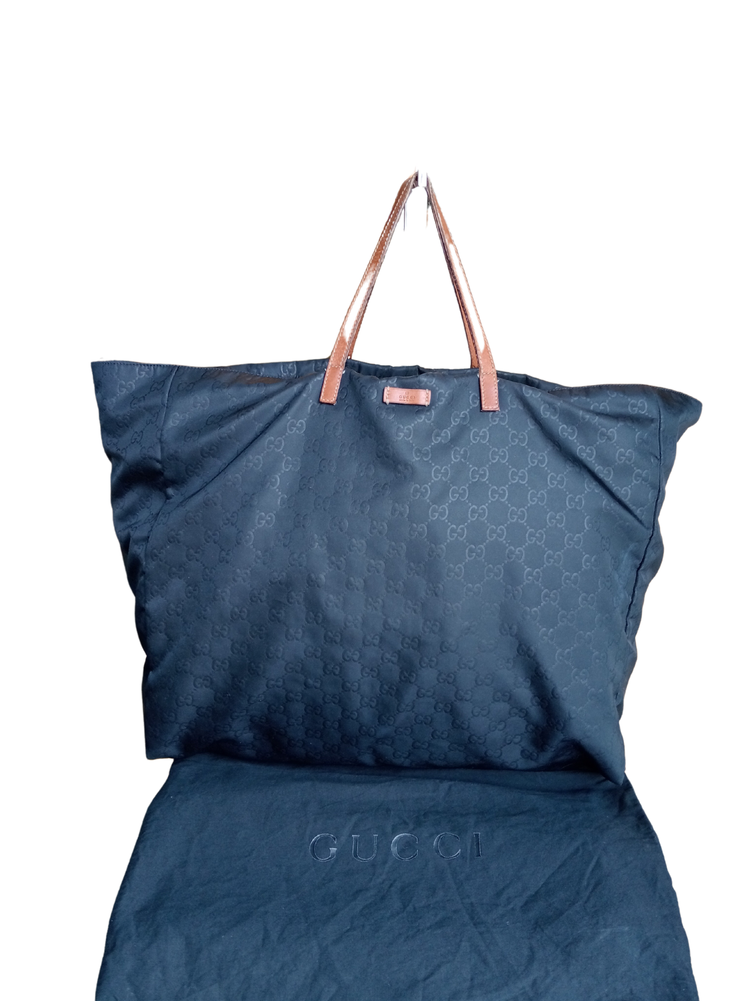 Bolso de Mano Gucci de Nylon Negro