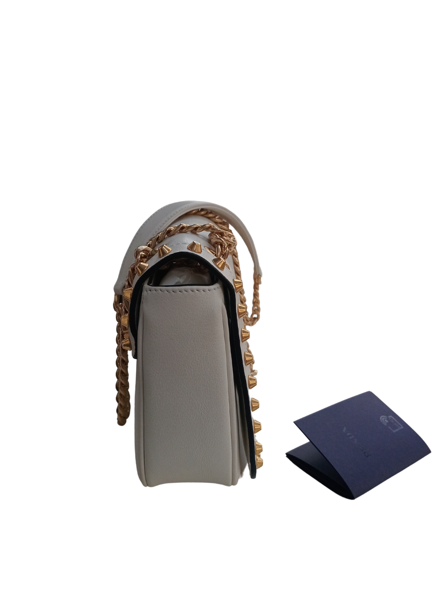 Bolso prada blanco y dorado