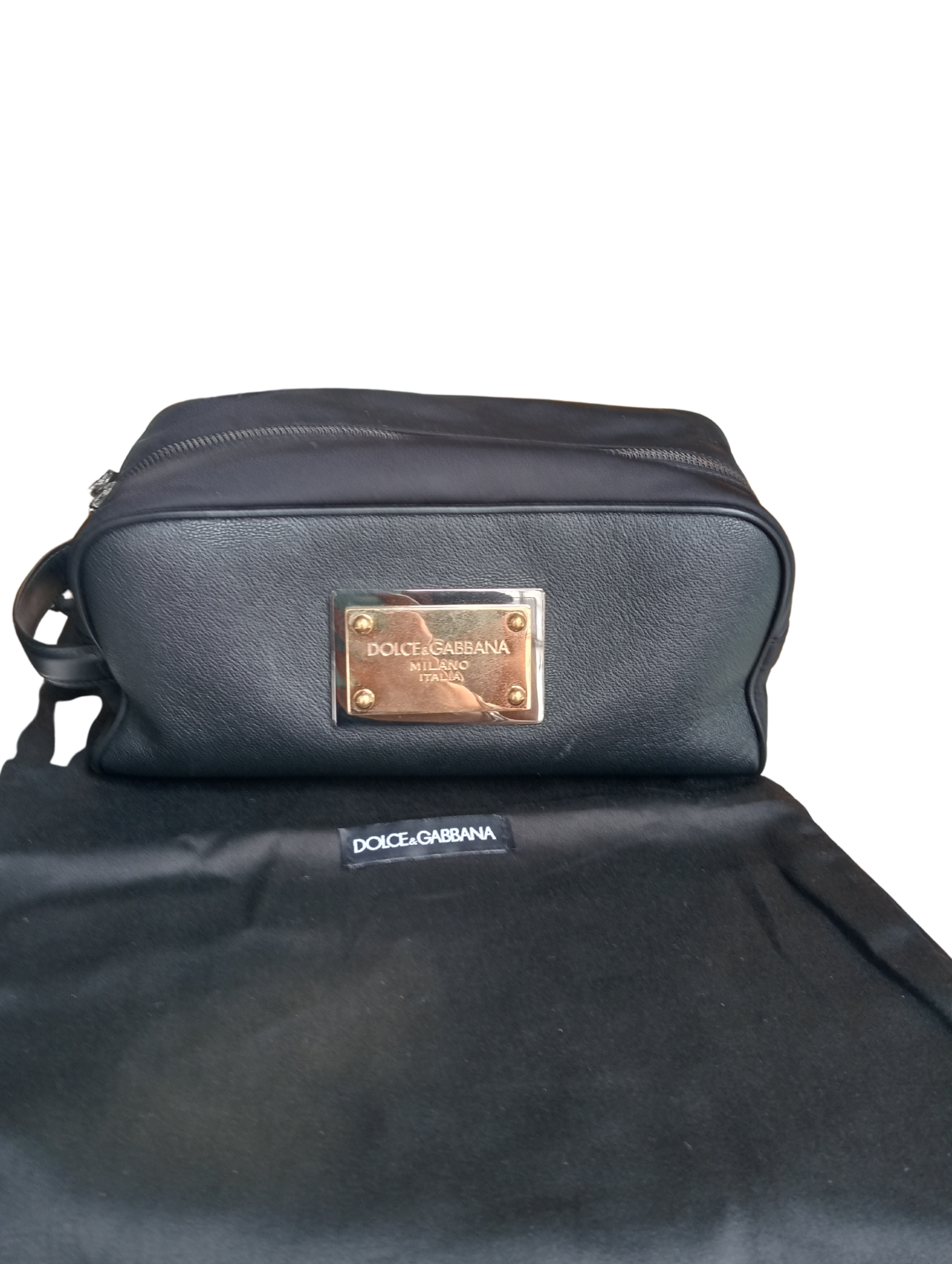 Necessaire de Hombre Dolce & Gabbana en Cuero y Nylon Negro