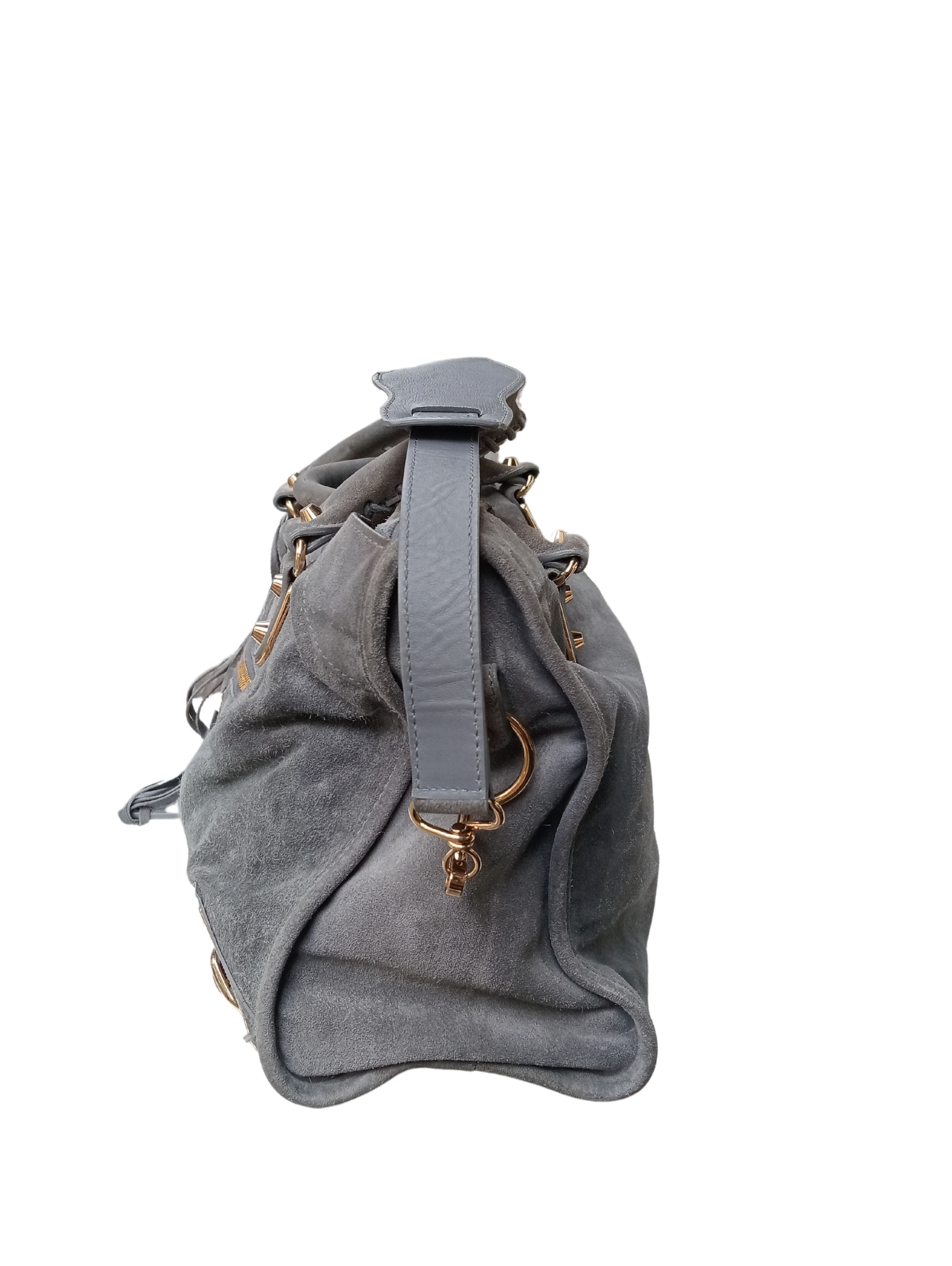 BalenciagBolso de Mano de Terciopelo Gris Balenciaga