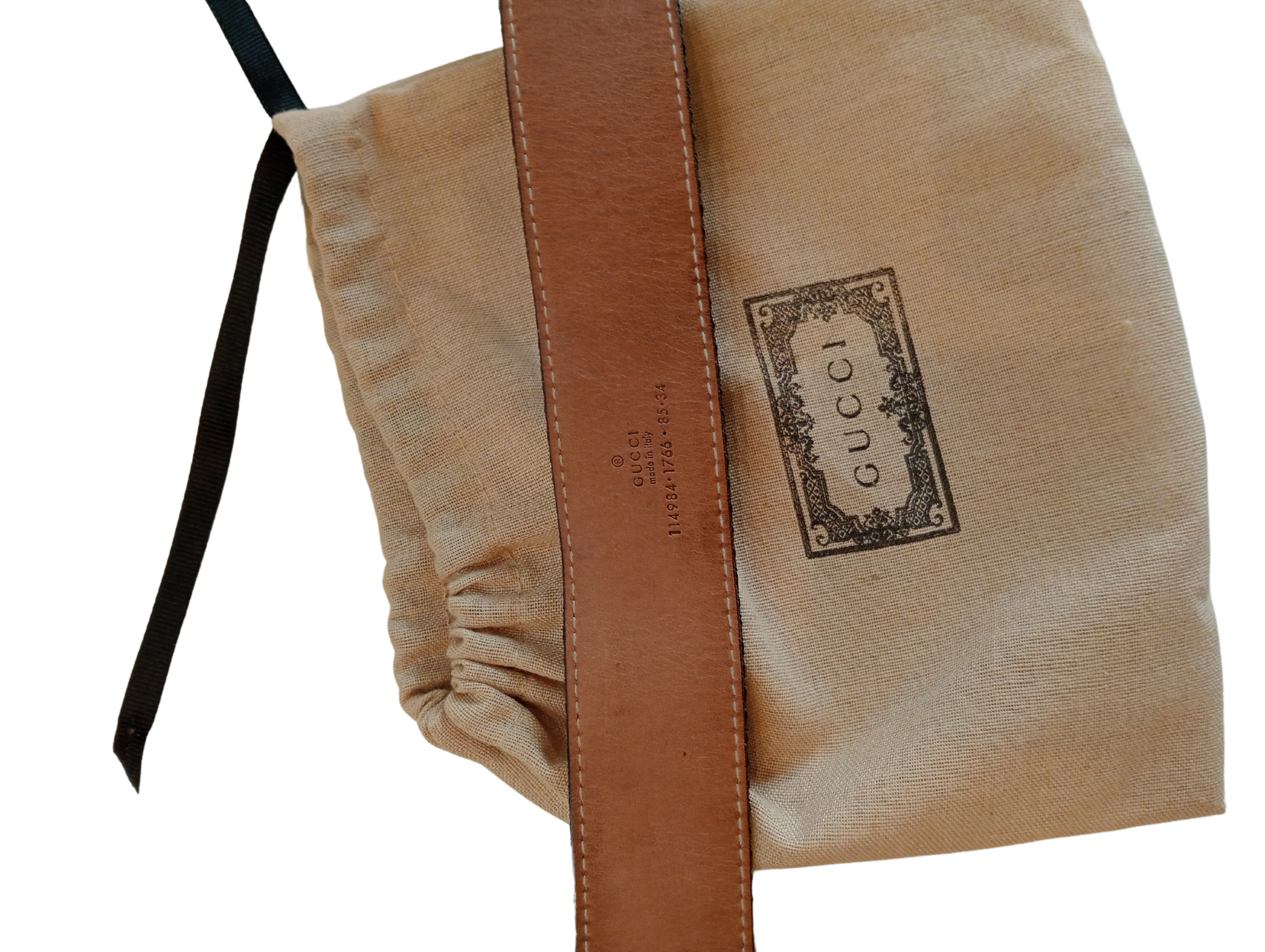 Cinturón Gucci Castaño Lienzo