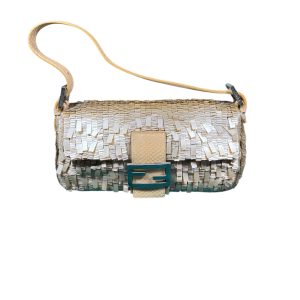 Bolso Fendi Piel Paillettes Beije